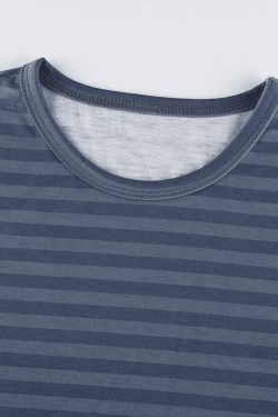 Vintage Striped Baby Crop Top in Y2K Aesthetic Style