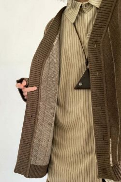 Vintage Striped Cardigan for Women - Y2K Fashion Aesthetic with Coquette and Grunge Vibes