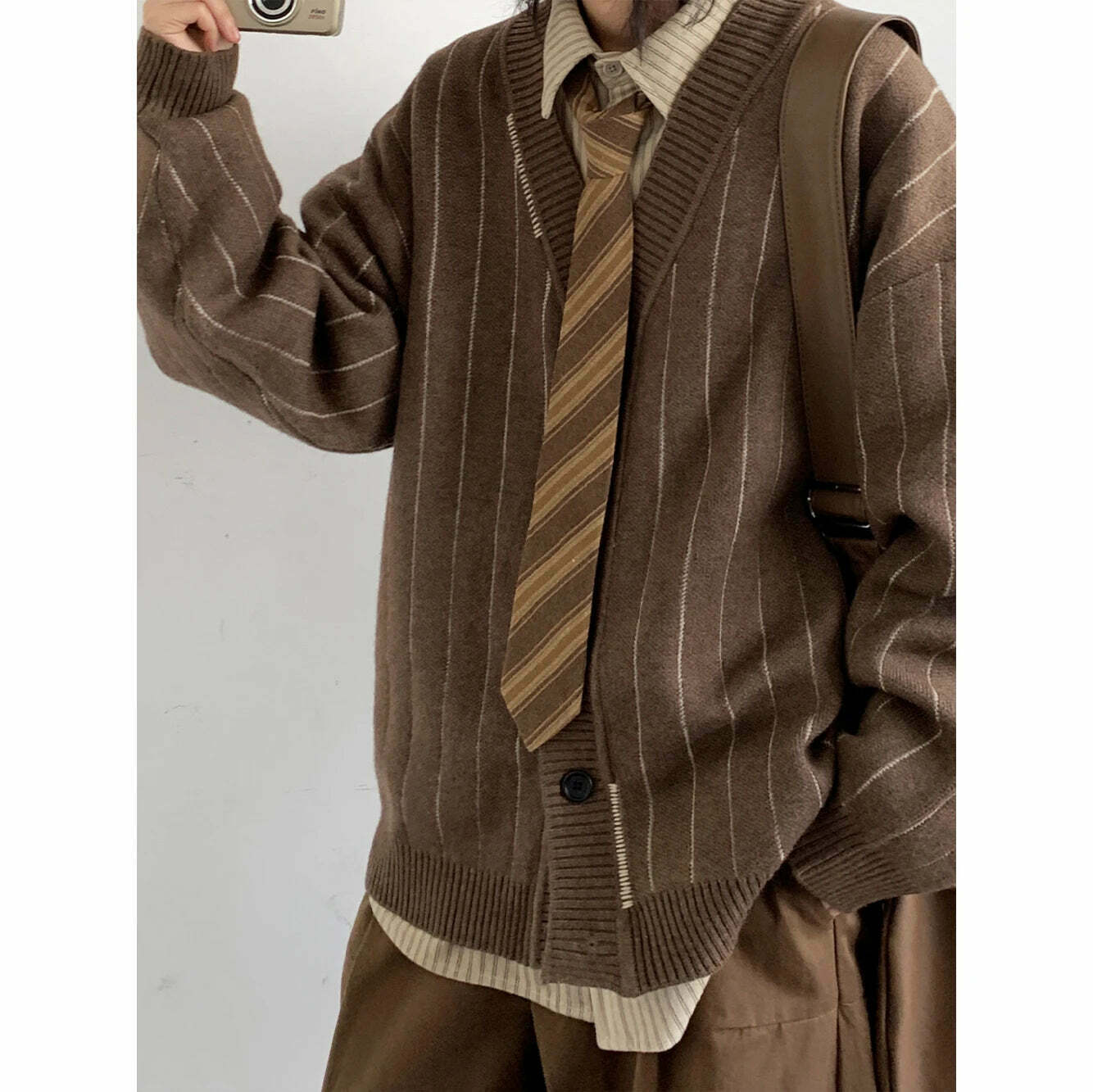 Vintage Striped Cardigan for Women - Y2K Fashion Aesthetic with Coquette and Grunge Vibes