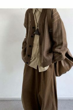 Vintage Striped Cardigan for Women - Y2K Fashion Aesthetic with Coquette and Grunge Vibes