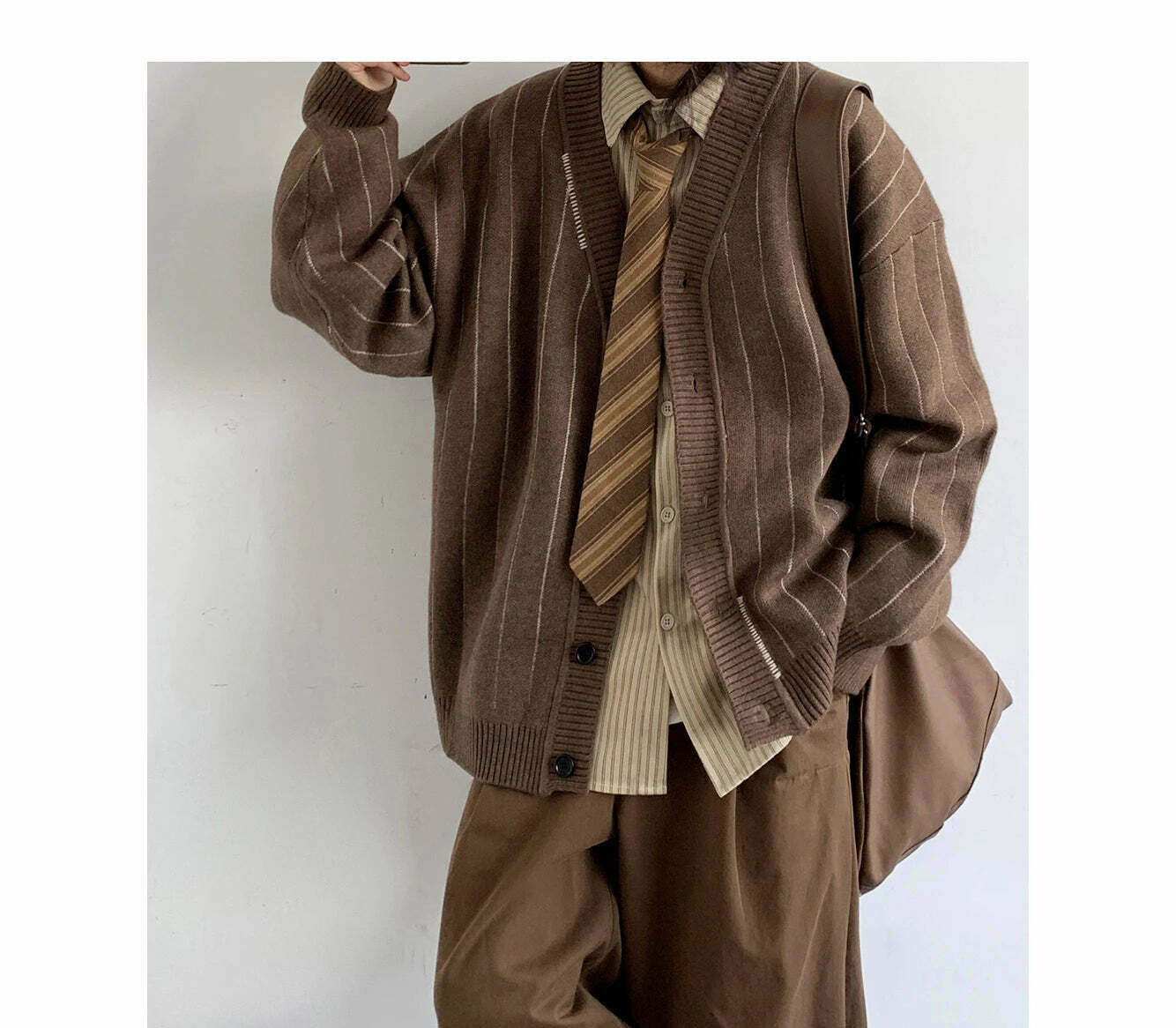 Vintage Striped Cardigan for Women - Y2K Fashion Aesthetic with Coquette and Grunge Vibes