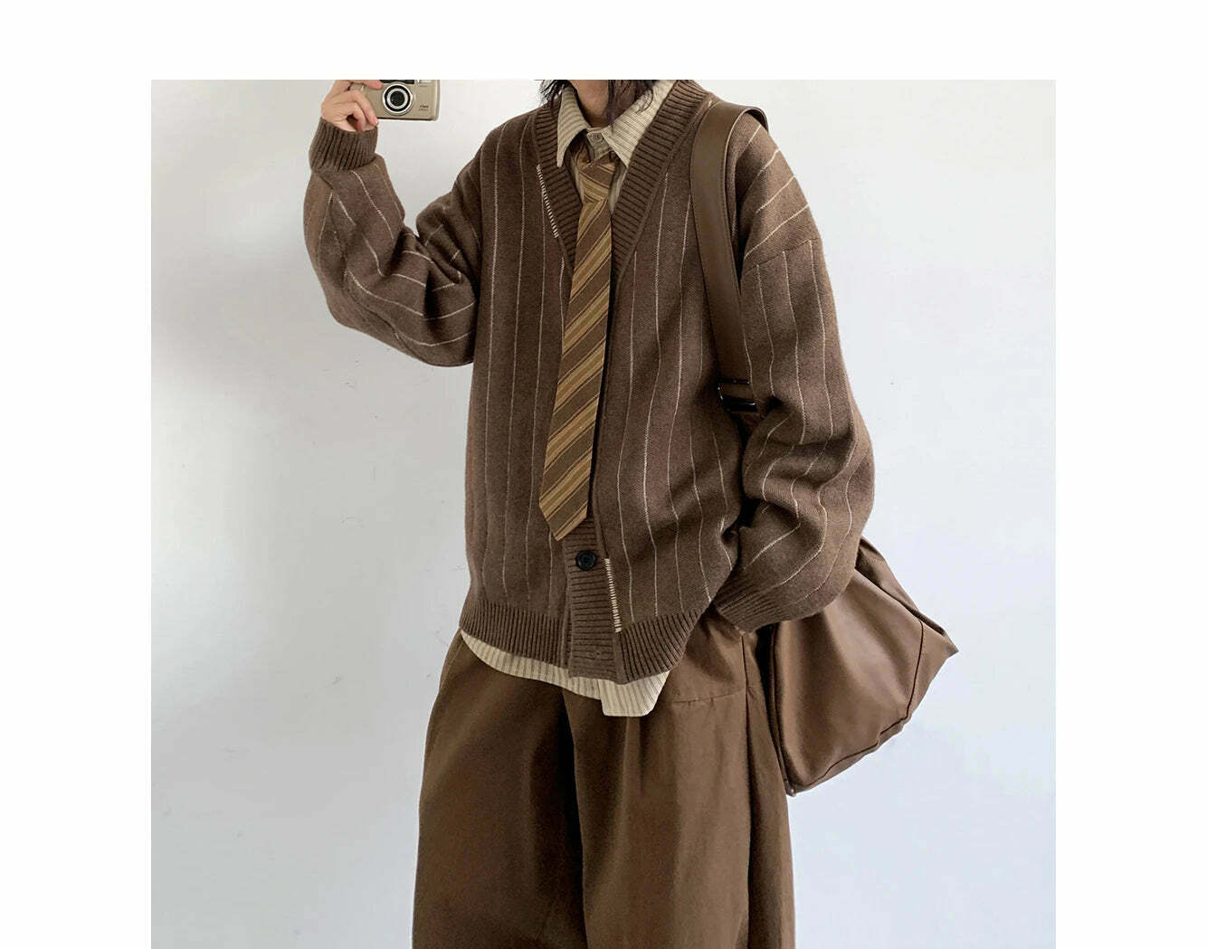 Vintage Striped Cardigan for Women - Y2K Fashion Aesthetic with Coquette and Grunge Vibes