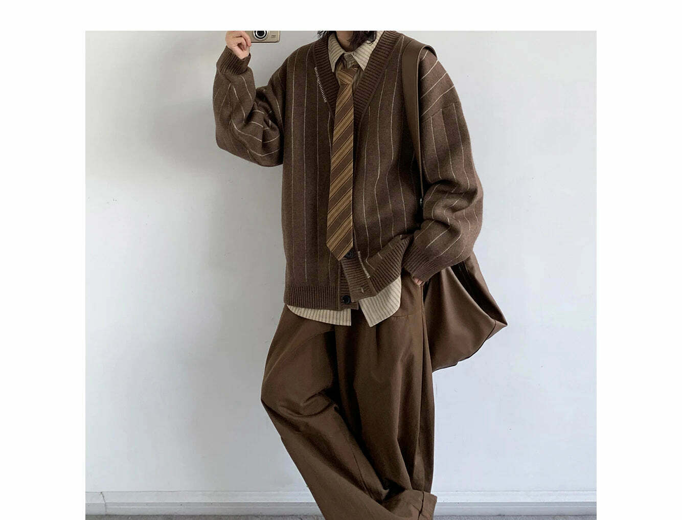 Vintage Striped Cardigan for Women - Y2K Fashion Aesthetic with Coquette and Grunge Vibes