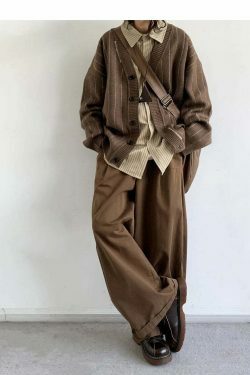 Vintage Striped Cardigan for Women - Y2K Fashion Aesthetic with Coquette and Grunge Vibes