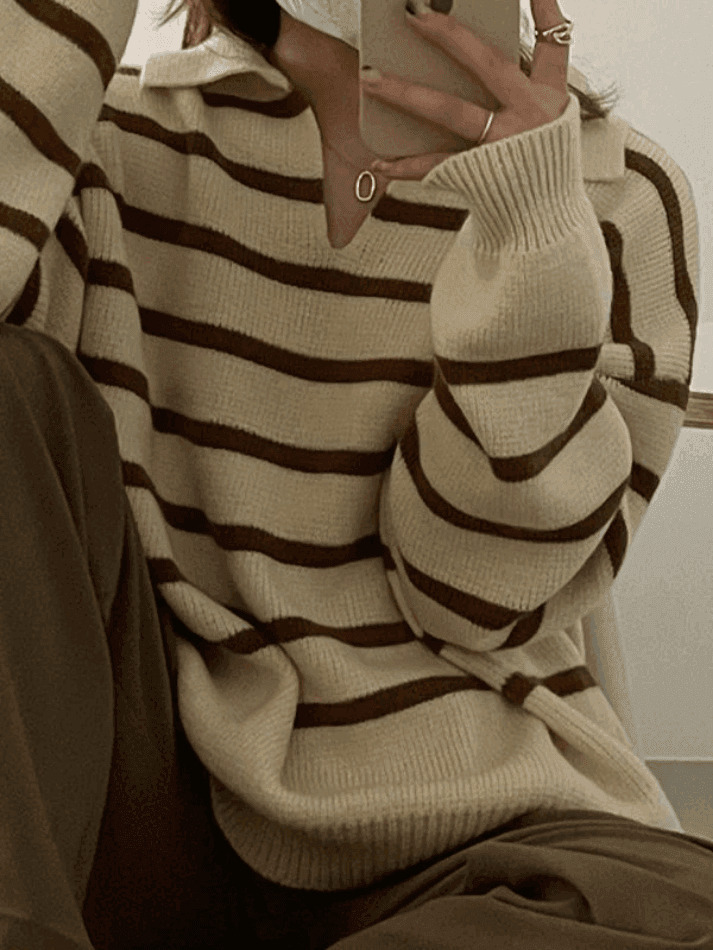 Vintage Striped Pullover Sweater for Y2K Fashion Enthusiasts with Coquette and Grunge Aesthetic