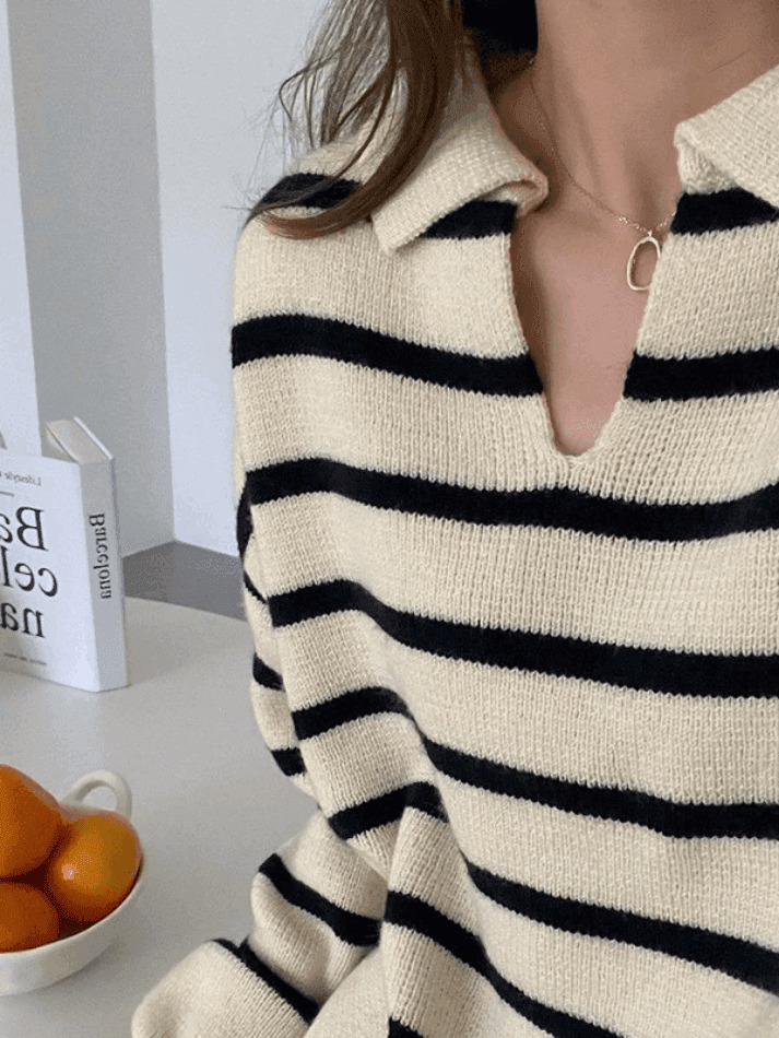 Vintage Striped Pullover Sweater for Y2K Fashion Enthusiasts with Coquette and Grunge Aesthetic