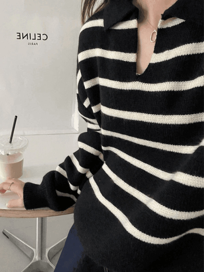 Vintage Striped Pullover Sweater for Y2K Fashion Enthusiasts with Coquette and Grunge Aesthetic