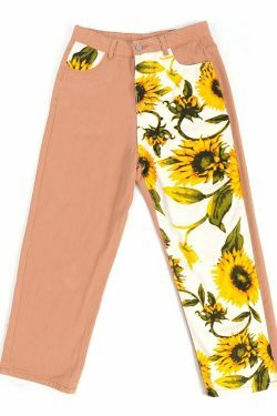Vintage Sunflower High Waist Pants - Y2K Fashion Aesthetic Women's Clothing