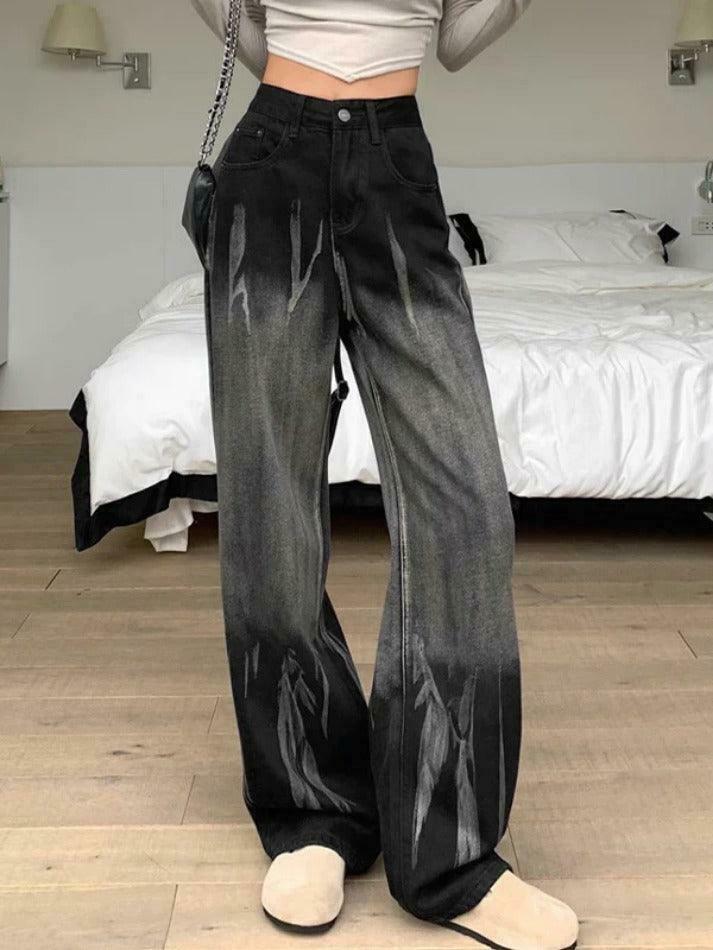 Vintage Tie Dye High Rise Boyfriend Jeans - Y2K Fashion Aesthetic for Women
