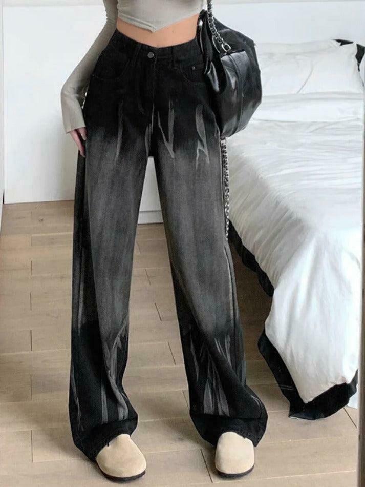 Vintage Tie Dye High Rise Boyfriend Jeans - Y2K Fashion Aesthetic for Women