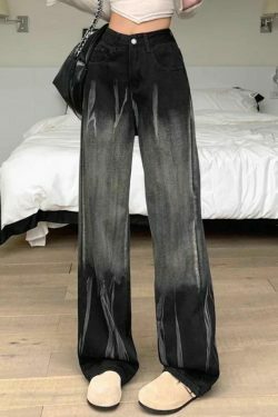 Vintage Tie Dye High Rise Boyfriend Jeans - Y2K Fashion Aesthetic for Women