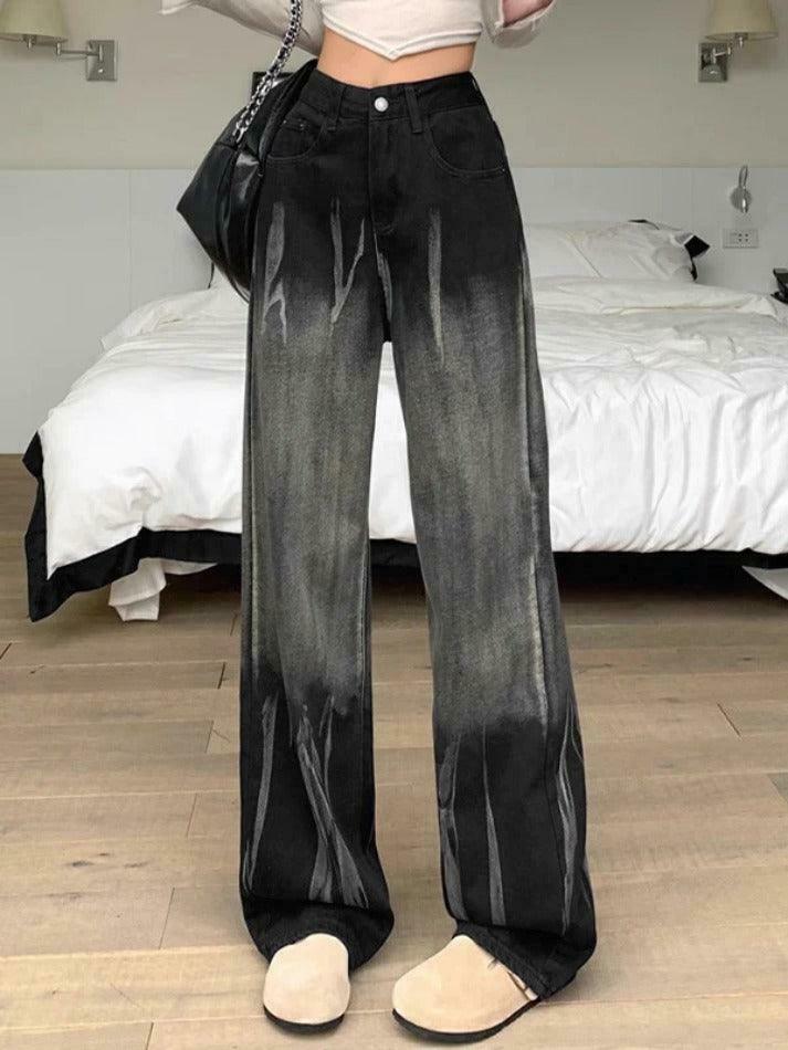 Vintage Tie Dye High Rise Boyfriend Jeans - Y2K Fashion Aesthetic for Women