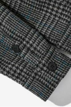 Vintage Tweed Check Shirt - Y2K Fashion Aesthetic for Women - Coquette Style Grunge Outfits