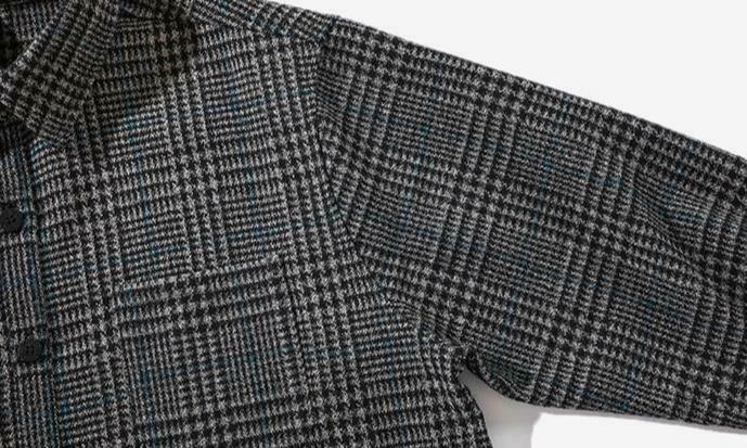 Vintage Tweed Check Shirt - Y2K Fashion Aesthetic for Women - Coquette Style Grunge Outfits