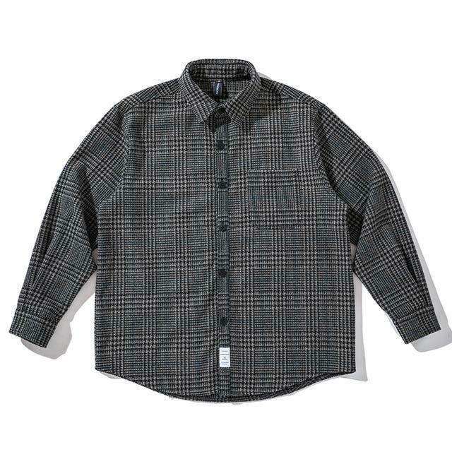 Vintage Tweed Check Shirt - Y2K Fashion Aesthetic for Women - Coquette Style Grunge Outfits
