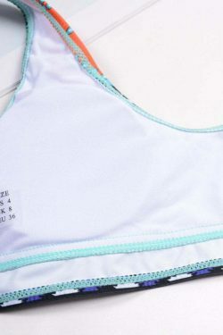 Vintage Vest Backless Printed Thong Bikinis Swimsuits - Y2K Fashion Niche Women's Clothing