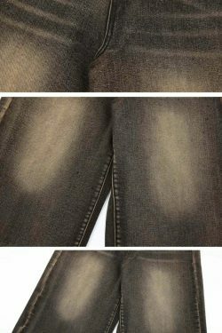 Vintage Wash High-Waisted Cargo Skirt - Y2K Aesthetic Grunge Style - Co