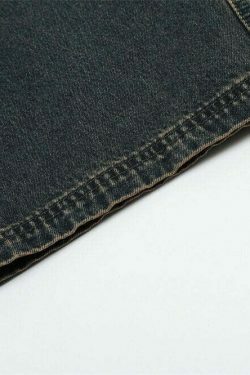 Vintage Wash Relaxed Fit Jeans: Y2K Fashion with Coquette Aesthetic & Grunge Vibes