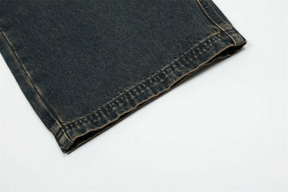 Vintage Wash Relaxed Fit Jeans: Y2K Fashion with Coquette Aesthetic & Grunge Vibes Vintage Wash Relaxed Fit Jeans: Y2K Fashion with Coquette Aesthetic & Grunge Vibes