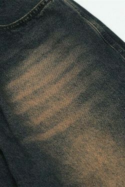 Vintage Wash Relaxed Fit Jeans: Y2K Fashion with Coquette Aesthetic & Grunge Vibes