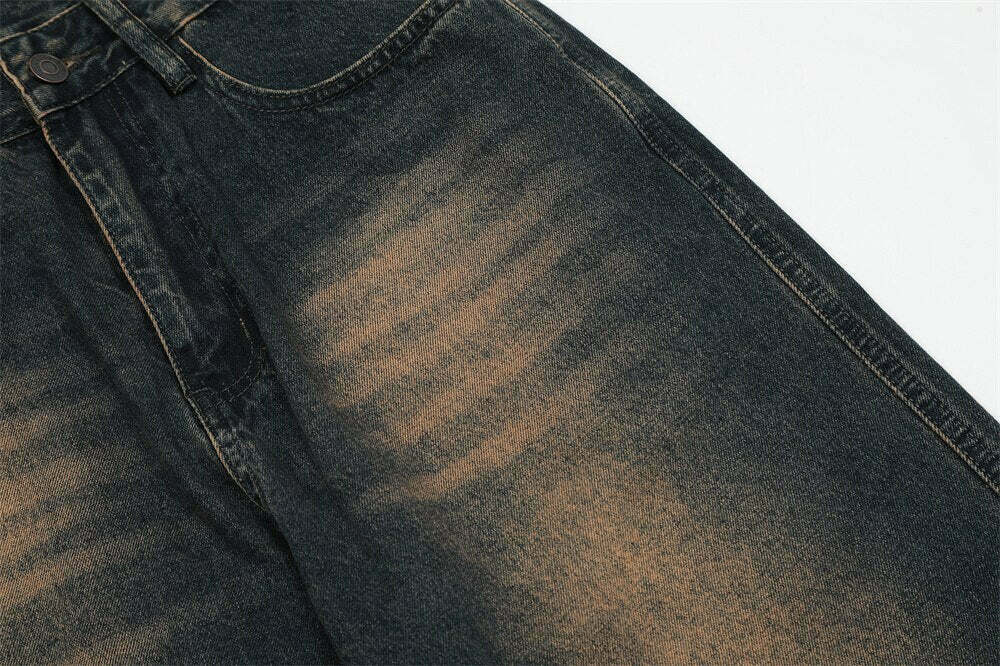 Vintage Wash Relaxed Fit Jeans: Y2K Fashion with Coquette Aesthetic & Grunge Vibes Vintage Wash Relaxed Fit Jeans: Y2K Fashion with Coquette Aesthetic & Grunge Vibes