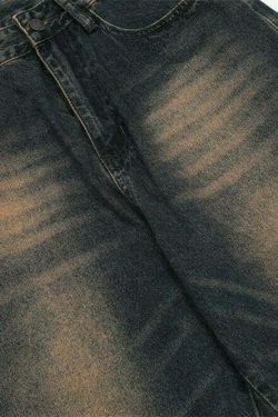 Vintage Wash Relaxed Fit Jeans: Y2K Fashion with Coquette Aesthetic & Grunge Vibes