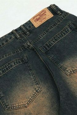 Vintage Wash Relaxed Fit Jeans: Y2K Fashion with Coquette Aesthetic & Grunge Vibes