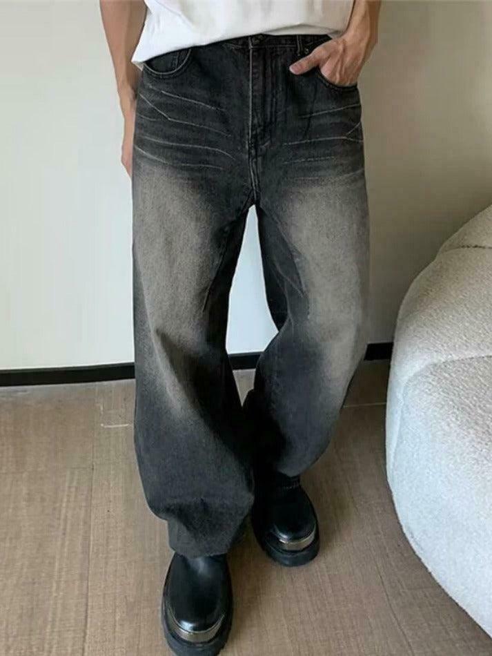 Vintage Wash Straight Leg Loose Jeans - Y2K Aesthetic Denim for Women - Grunge Style Fashion Staple Vintage Wash Straight Leg Loose Jeans - Y2K Aesthetic Denim for Women - Grunge Style Fashion Staple