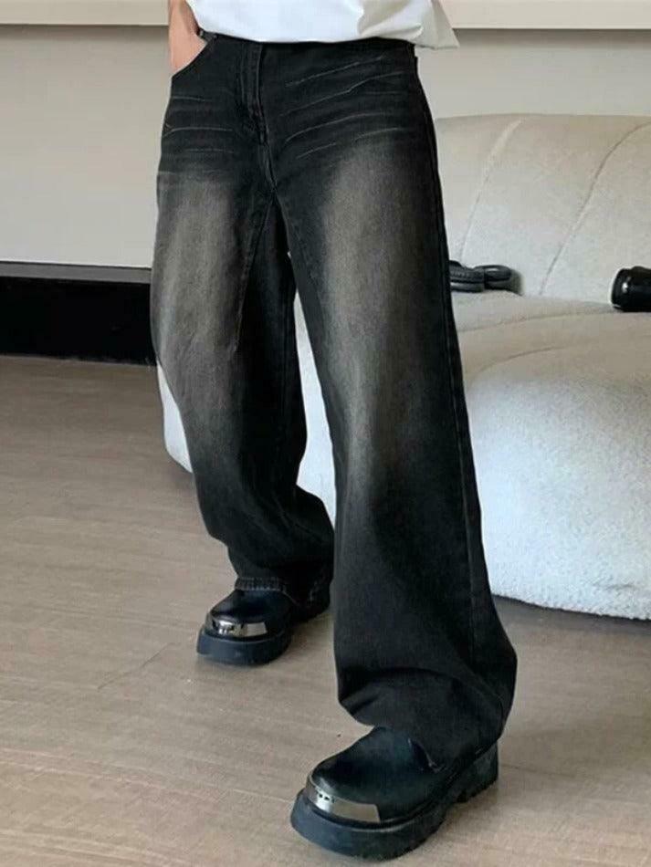 Vintage Wash Straight Leg Loose Jeans - Y2K Aesthetic Denim for Women - Grunge Style Fashion Staple Vintage Wash Straight Leg Loose Jeans - Y2K Aesthetic Denim for Women - Grunge Style Fashion Staple