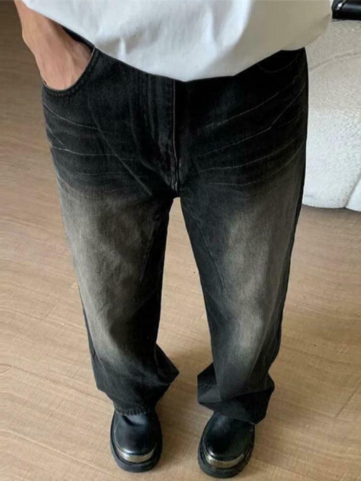 Vintage Wash Straight Leg Loose Jeans - Y2K Aesthetic Denim for Women - Grunge Style Fashion Staple Vintage Wash Straight Leg Loose Jeans - Y2K Aesthetic Denim for Women - Grunge Style Fashion Staple