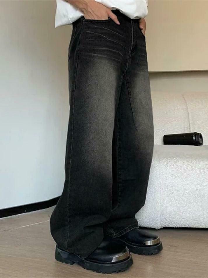 Vintage Wash Straight Leg Loose Jeans - Y2K Aesthetic Denim for Women - Grunge Style Fashion Staple Vintage Wash Straight Leg Loose Jeans - Y2K Aesthetic Denim for Women - Grunge Style Fashion Staple