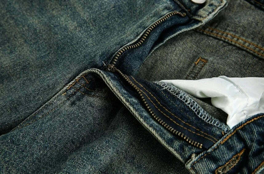 Vintage Wash Workwear Cargo Skirt - Y2K Aesthetic Grunge Style for Women