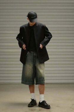 Vintage Wash Workwear Cargo Skirt - Y2K Aesthetic Grunge Style for Women