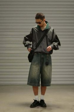 Vintage Wash Workwear Cargo Skirt - Y2K Aesthetic Grunge Style for Women