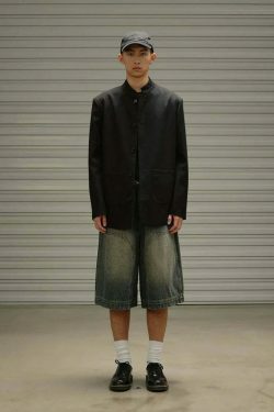 Vintage Wash Workwear Cargo Skirt - Y2K Aesthetic Grunge Style for Women