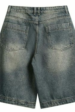 Vintage Wash Workwear Cargo Skirt - Y2K Aesthetic Grunge Style for Women