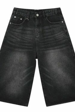Vintage Washed Baggy Denim Shorts for a Nostalgic Y2K Aesthetic