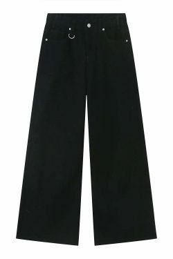 Vintage Washed Baggy Jeans: Y2K Aesthetic Denim - Coquette & Grunge