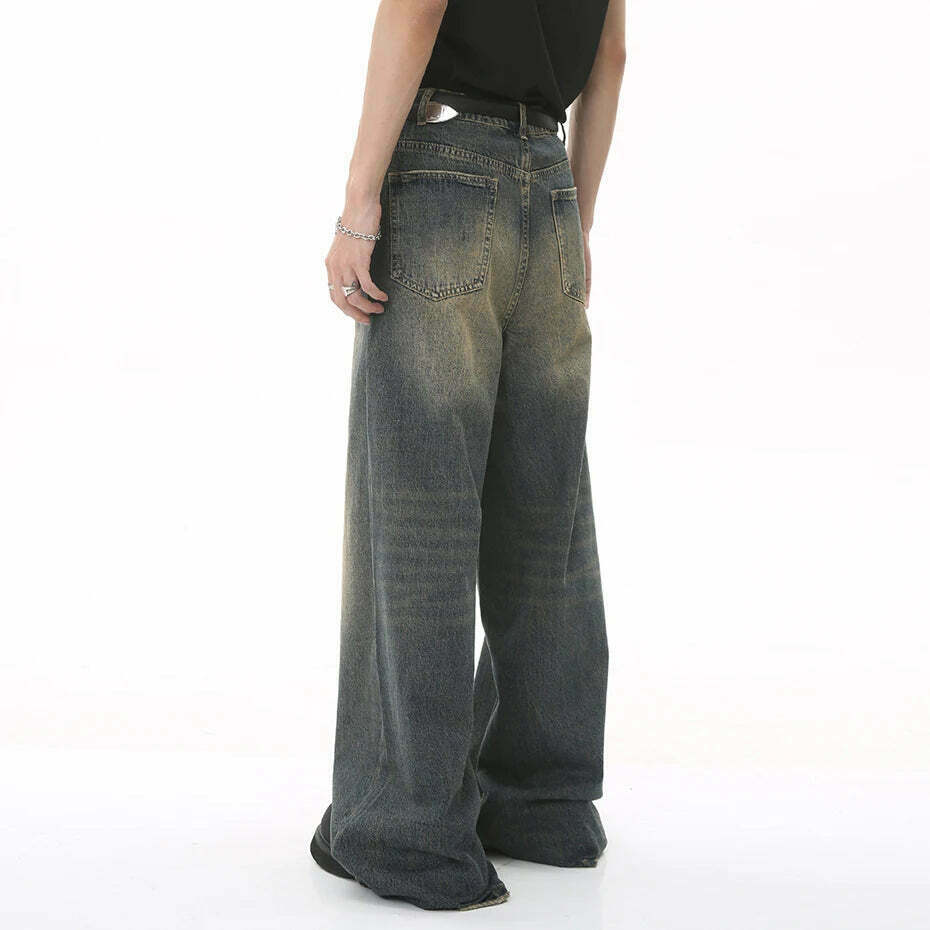 Vintage Washed Baggy Jeans: Y2K Aesthetic Denim - Coquette & Grunge Vintage Washed Baggy Jeans: Y2K Aesthetic Denim - Coquette & Grunge