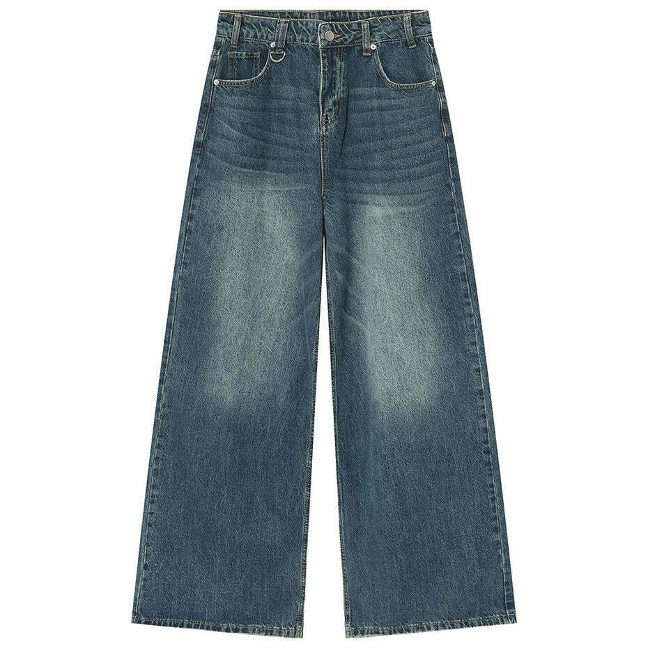 Vintage Washed Baggy Jeans: Y2K Aesthetic Denim - Coquette & Grunge Vintage Washed Baggy Jeans: Y2K Aesthetic Denim - Coquette & Grunge