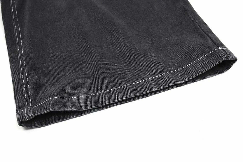 Vintage Washed Black Carpenter Jorts - Y2K Fashion Aesthetic with Grunge & Coquette Vibes Vintage Washed Black Carpenter Jorts - Y2K Fashion Aesthetic with Grunge & Coquette Vibes