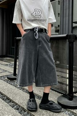 Vintage Washed Black Carpenter Jorts - Y2K Fashion Aesthetic with Grunge & Coquette Vibes