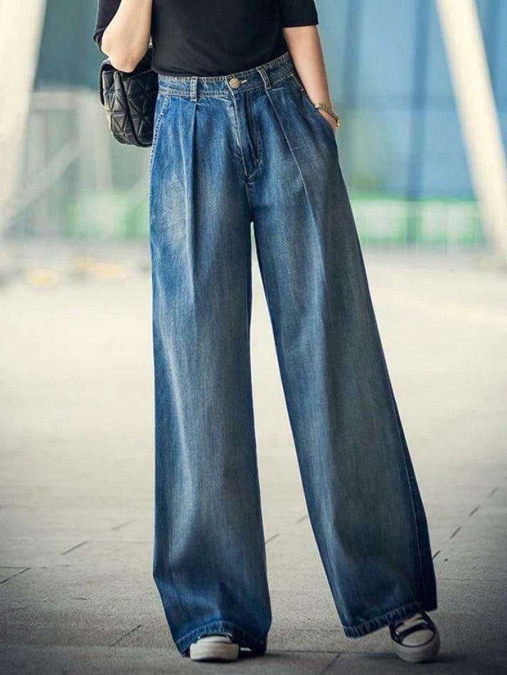 Vintage Washed Boyfriend Jeans - Y2K Aesthetic Denim for Women - Grunge Style Cargo Skirt Outfit