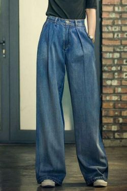 Vintage Washed Boyfriend Jeans - Y2K Aesthetic Denim for Women - Grunge Style Cargo Skirt Outfit