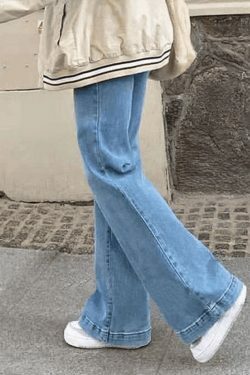 Vintage Washed Boyfriend Jeans: Y2K Aesthetic Mid-Waist Denim for Women's Fashion