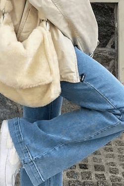 Vintage Washed Boyfriend Jeans: Y2K Aesthetic Mid-Waist Denim for Women's Fashion