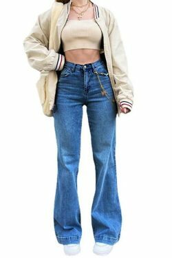 Vintage Washed Boyfriend Jeans: Y2K Aesthetic Mid-Waist Denim for Women's Fashion