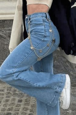 Vintage Washed Boyfriend Jeans: Y2K Aesthetic Mid-Waist Denim for Women's Fashion