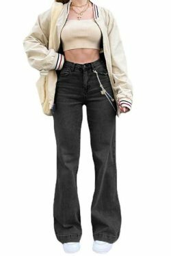 Vintage Washed Boyfriend Jeans: Y2K Aesthetic Mid-Waist Denim for Women's Fashion