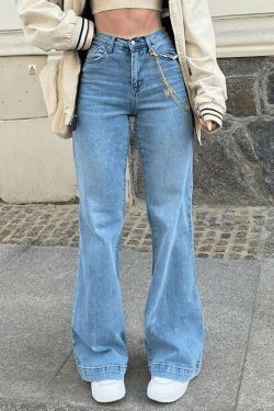 Vintage Washed Boyfriend Jeans: Y2K Aesthetic Mid-Waist Denim for Women's Fashion